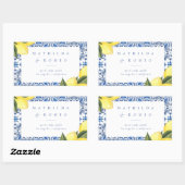 Blaue Mittelmeerküste und Zitrusfrüchte Rechteckiger Aufkleber (Blatt)