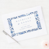 Blaue Mittelmeerküste und Zitrusfrüchte Rechteckiger Aufkleber (Umschlag)