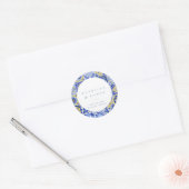 Blaue Mittelmeerküste und Zitrusfrüchte Runder Aufkleber (Umschlag)