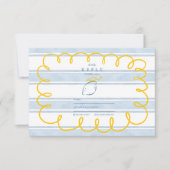 Blaue Mittelmeerlemon-Hochzeit RSVP Karte (Vorderseite)