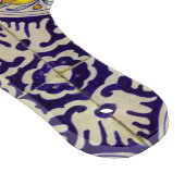 Blaue Mittelmeermuster Gelbe Blüten Schneidebrett (Ecke)