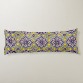 Blaue Mittelmeermuster Gelbe Blüten Seitenschläferkissen (Rückseite)