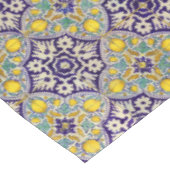 Blaue Mittelmeermuster Gelbe Blüten Tischdecke (Schrägansicht)