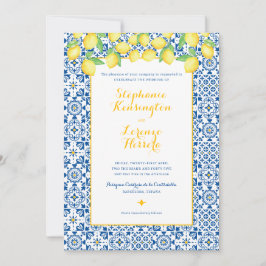 Blaue Mittelmeerzunge Gelbe Lemonen Hochzeit Einladung