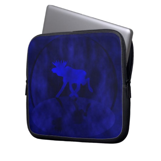 Blaue Mitternachtselche Laptopschutzhülle (Vorderseite Links)