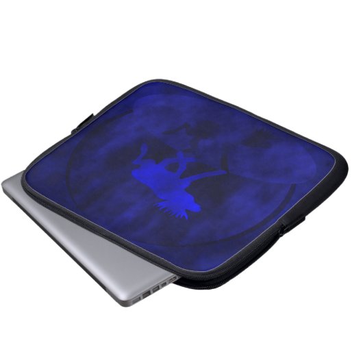 Blaue Mitternachtselche Laptopschutzhülle (Vorne Knopf)