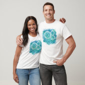 Blaue Mod-Circles-Design T-Shirt (Unisex)