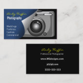 blaue Mod-Fotografie, Kamera Visitenkarte (Vorne/Hinten)