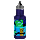 Blaue Mode Abstrakte Inspiration von Matisse Edelstahlflasche (Rechts)