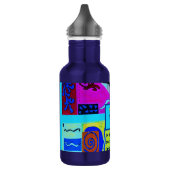 Blaue Mode Abstrakte Inspiration von Matisse Edelstahlflasche (Links)