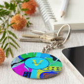 Blaue Mode Abstrakte Inspiration von Matisse Schlüsselanhänger (Seite)