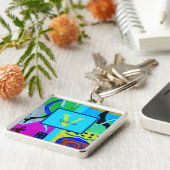 Blaue Mode Abstrakte Inspiration von Matisse Schlüsselanhänger (Seite)