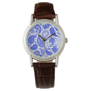 Blaue Mode-Uhr Paisleys durch Julie Everhart Armbanduhr