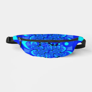 Blaue moderne abstrakte fraktale Kunst Bauchtasche