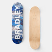 Blaue moderne Abstrakte Personalisierte Bezeichnun Skateboard (Vorderseite)