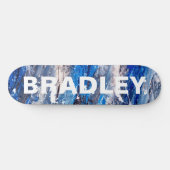 Blaue moderne Abstrakte Personalisierte Bezeichnun Skateboard (Horizontal)