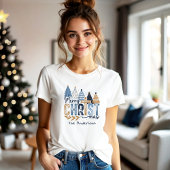 Blaue moderne Bäume Christlich Jesus Weihnachtsnam T-Shirt