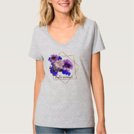 Blaue moderne Blume T-Shirt