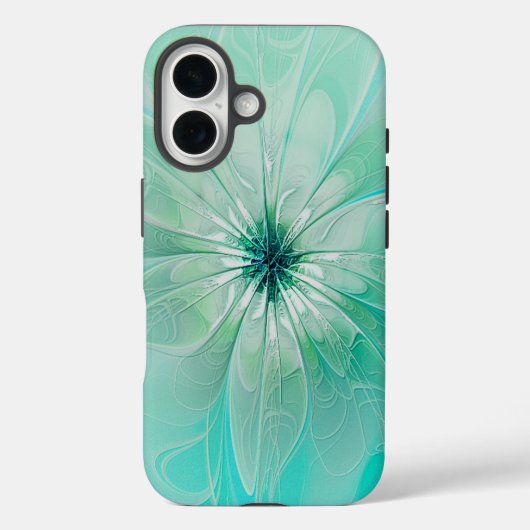 Blaue moderne Blumen-Phone-Hülle Case-Mate iPhone Hülle (Rückseite)