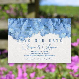 Blaue moderne Blumen-Save-the-Date-Karte Save The Date