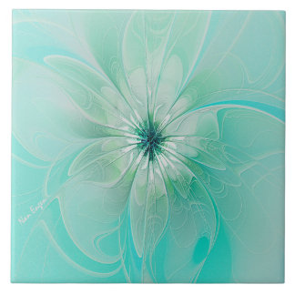 Blaue moderne Blumenfliese Träume Fliese