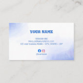 Blaue moderne Designvorlage Business Card Visitenkarte (Rückseite)