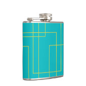 Blaue moderne, einfache, minimale urbane Grafikart Flachmann (Rechts)
