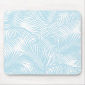 Blaue moderne einfache tropische Palmepastellflora Mousepad (Vorne)