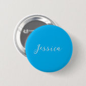 Blaue moderne elegante einfache professionelle Nam Button (Vorne & Hinten)