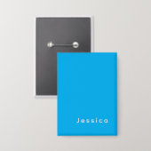 Blaue moderne elegante einfache professionelle Nam Button (Vorderseite/Rückseite)