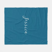 Blaue moderne elegante einfache professionelle Nam Fleecedecke (Vorderseite (Horizontal))