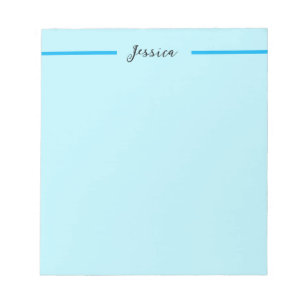 Blaue moderne elegante einfache professionelle Nam Notizblock