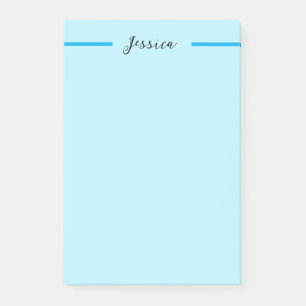 Blaue moderne elegante einfache professionelle Nam Post-it Klebezettel