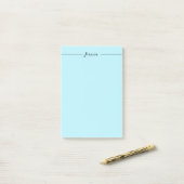 Blaue moderne elegante einfache professionelle Nam Post-it Klebezettel (Auf Schreibtisch)