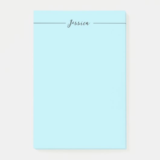 Blaue moderne elegante einfache professionelle Nam Post-it Klebezettel (Vorderseite)