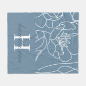 Blaue moderne elegante Wildblumen-Name Fleecedecke (Vorderseite (Horizontal))