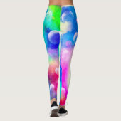Blaue moderne fabelhafte Bläschen abstrakte Wasser Leggings (Rückseite)