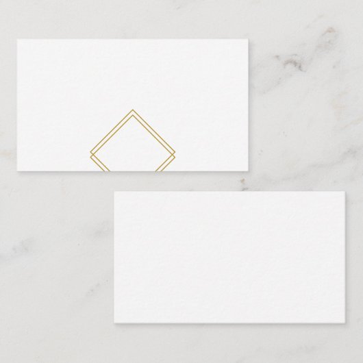 Blaue moderne geometrische Platzkarte (Vorne/Hinten)