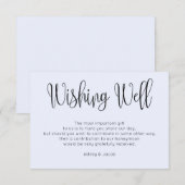 Blaue moderne Hochzeit wünscht sich gut. Einfaches Begleitkarte (Vorne/Hinten)