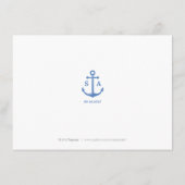 Blaue, moderne Hochzeitsunterkunft am Strand Begleitkarte (Rückseite)