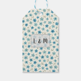 Blaue moderne kleine Blumen  Geschenkanhänger