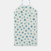 Blaue moderne kleine Blumen Geschenkanhänger (Rückseite)