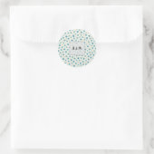 Blaue moderne kleine Blumen Runder Aufkleber (Tasche)