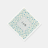 Blaue moderne kleine Blumen Serviette (Ecke)