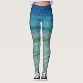 blaue moderne Leggings mit Meer