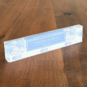 Blaue, moderne Regenwolken Personalisiert Namensplakette (Seite)