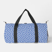Blaue moderne Retro-Spirale kariert Duffle Bag (Vorderseite)