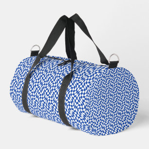 Blaue moderne Retro-Spirale kariert Duffle Bag