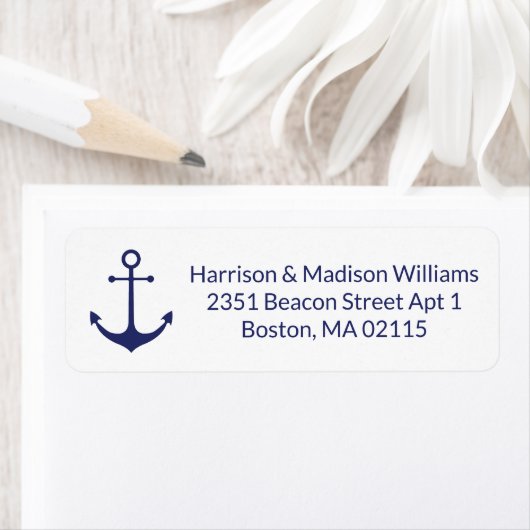 Blaue moderne Rücksendeadresse für die blaue Anker (Insitu)
