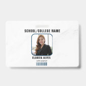 Blaue moderne Studentenporträtfirma Ausweis (Rückseite)